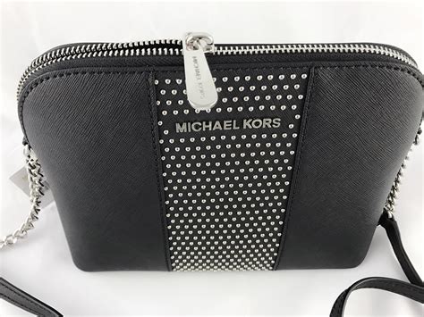 michael kors black purse silver hardware|michael kors silver backpack.